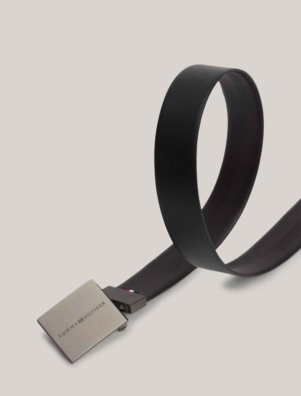 Reversible Textured Leather Belt, Black, hi-res