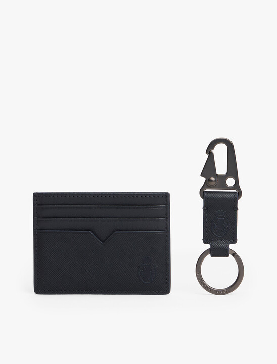 Leather Card Holder And Key Fob Set