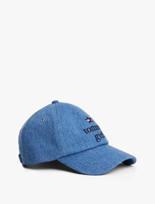Tommy Girl 牛仔棒球帽, Mid Blue Denim Wash, hi-res