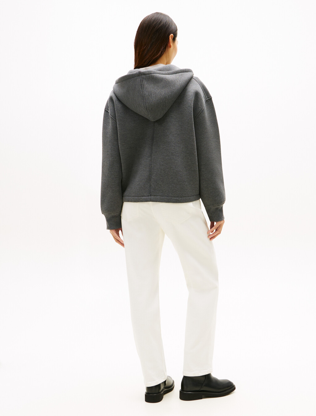 Logo Embroidery Zip-Thru Hoody, Med Grey Heather, hi-res