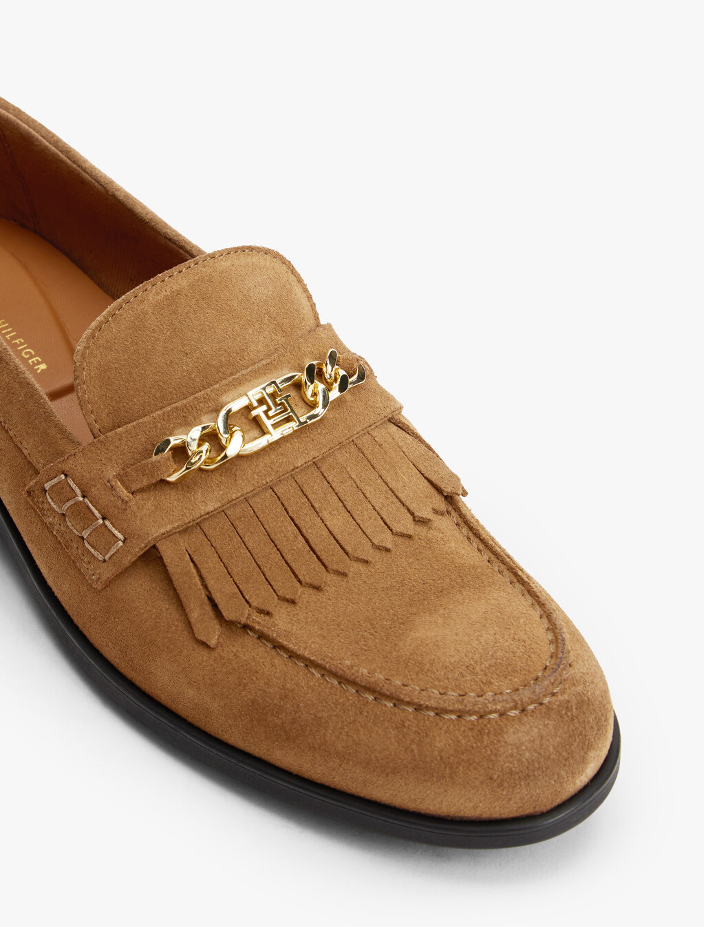 Suede Fringe Horsebit Loafers, Safari Canvas, hi-res