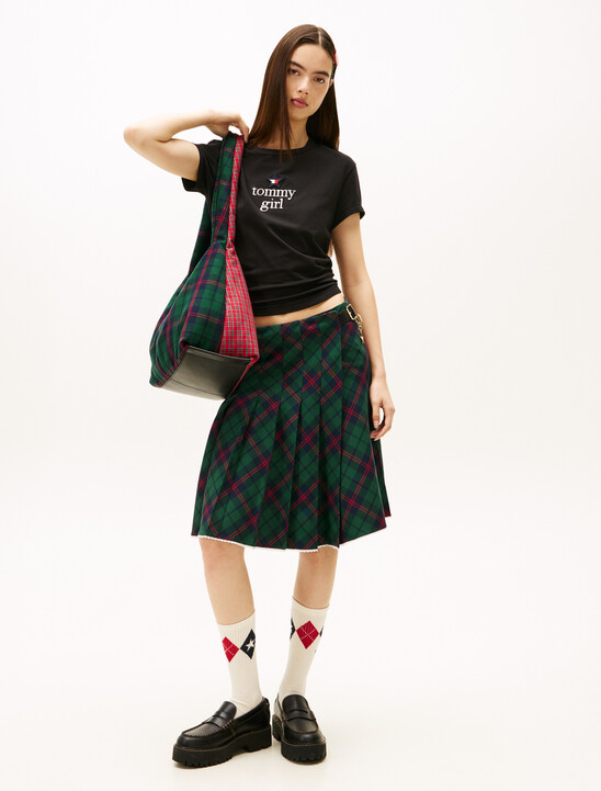 Tommy Girl 格紋百褶中長裙裝