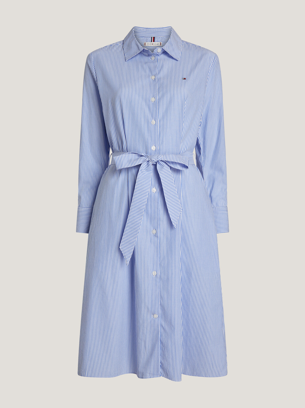 條紋束腰襯衫洋裝, Blue Spell Ithaca Stp, hi-res