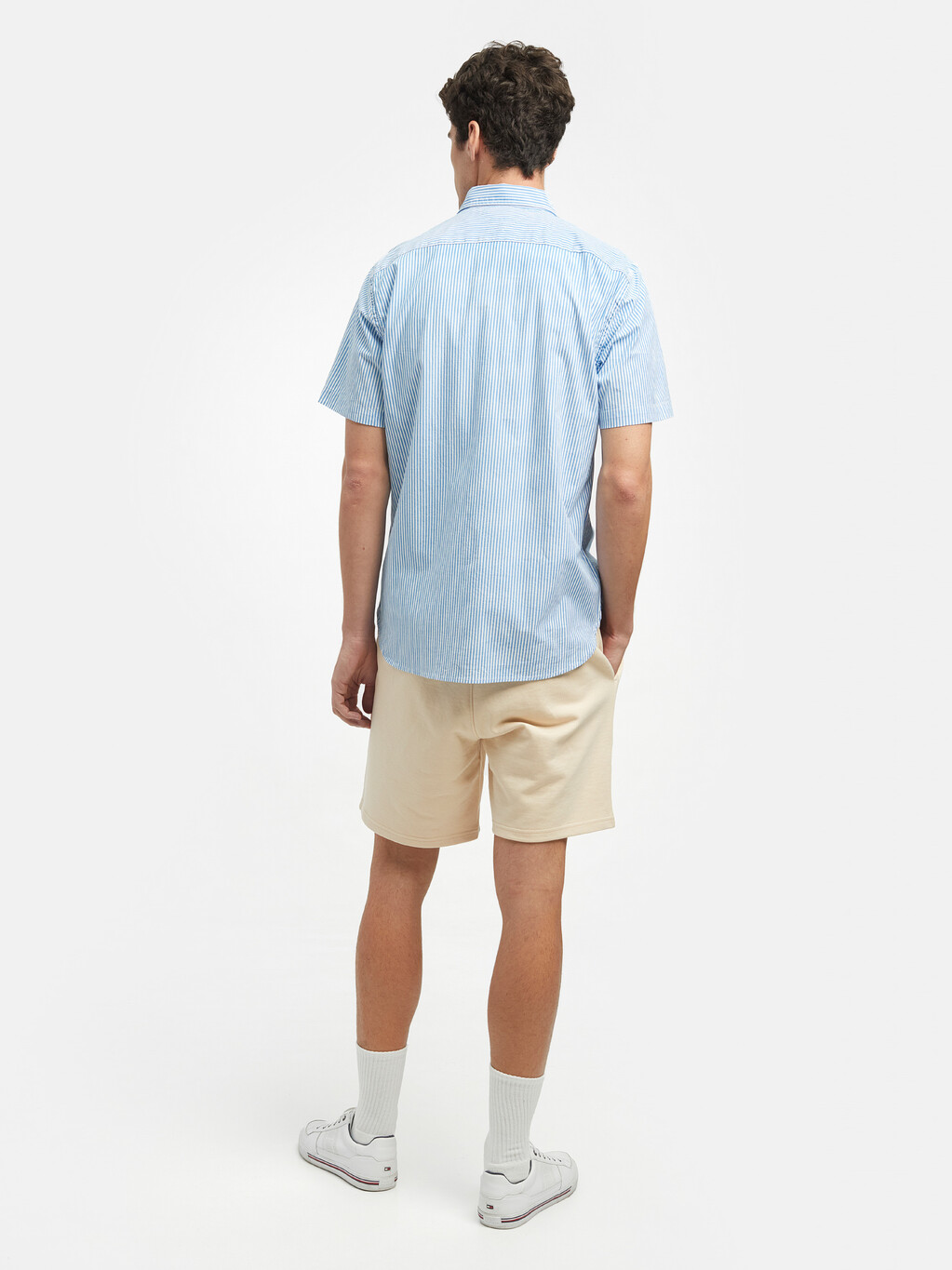 Tommy Hilfiger Flex Poplin Stripe Shirt, Shocking Blue/Th Optic White, hi-res