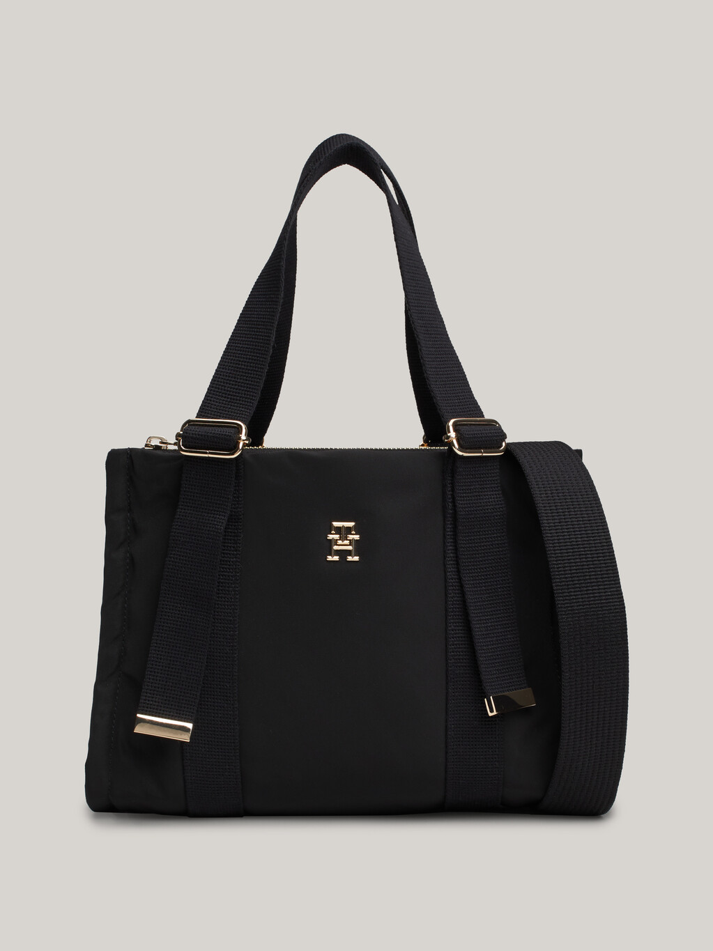 TH Monogram Tote, Black, hi-res