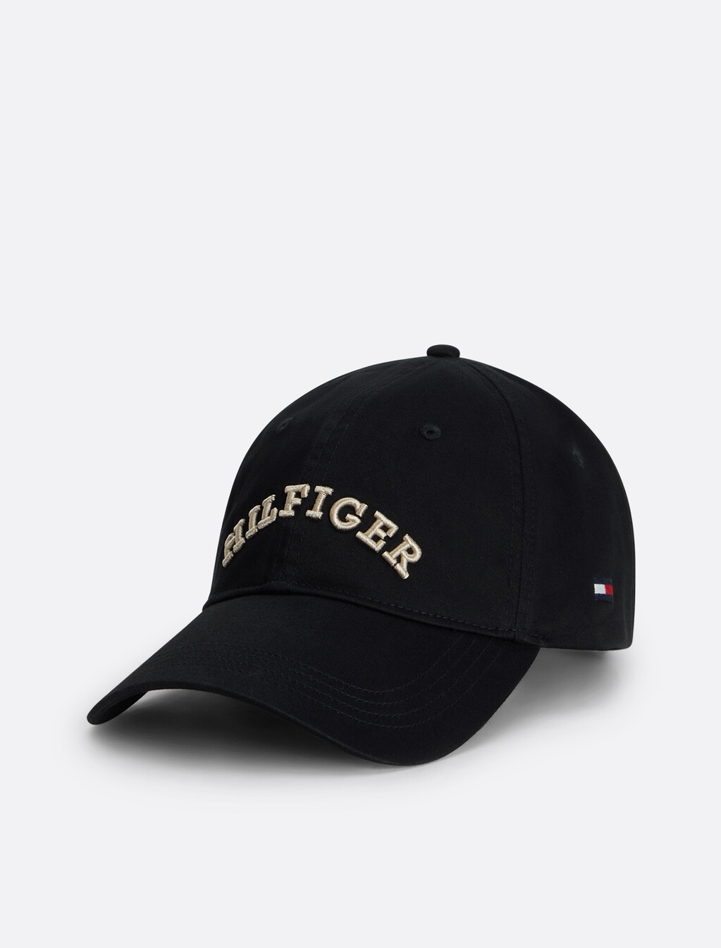 Hilfiger Monotype 六片式棒球帽, Black, hi-res