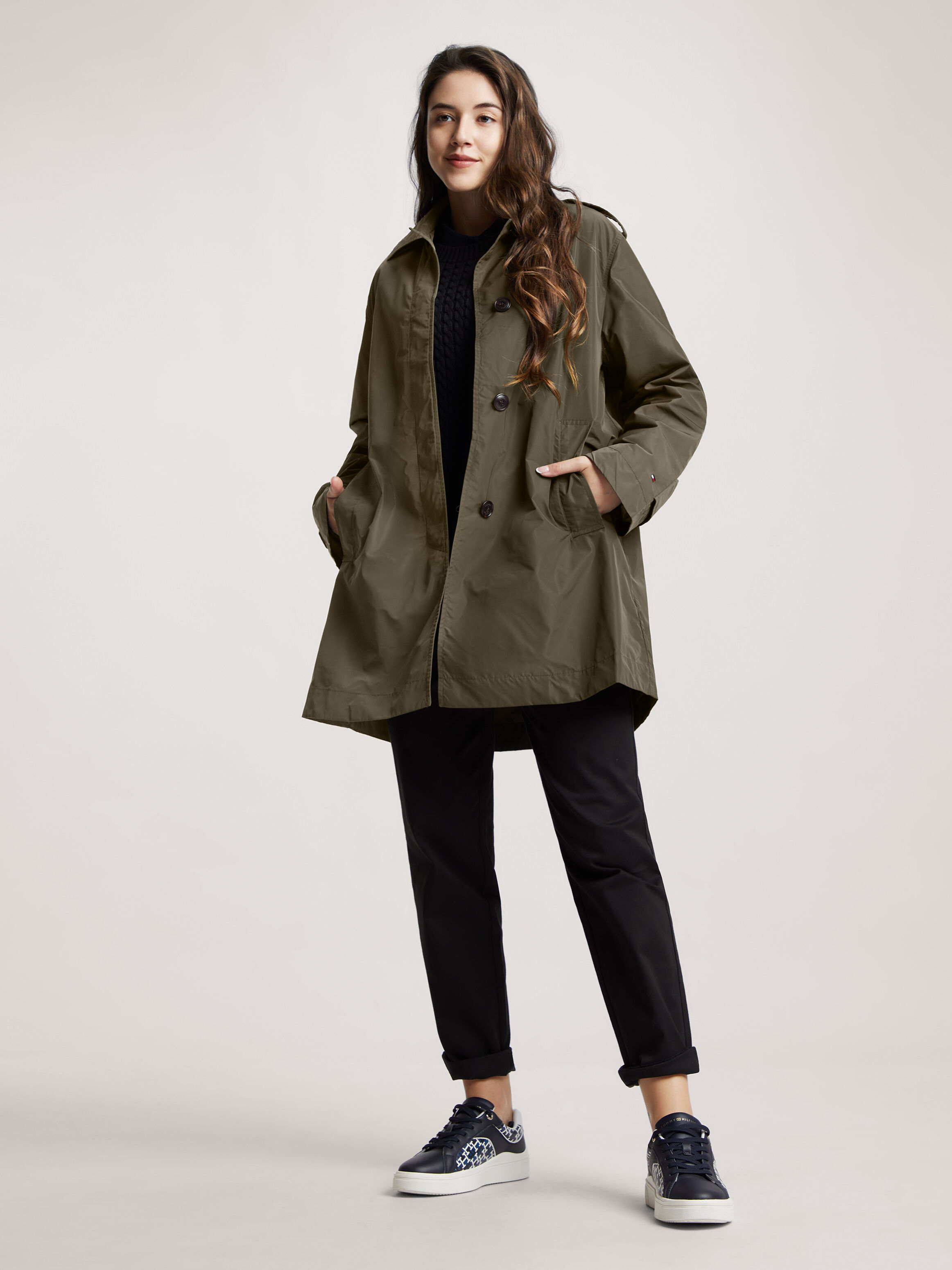 Trench coat hotsell army green