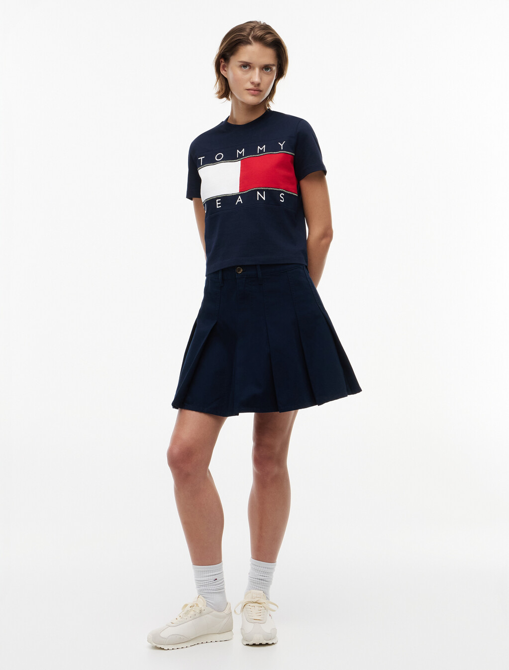 Tommy 旗幟 T 恤, Dark Night Navy, hi-res