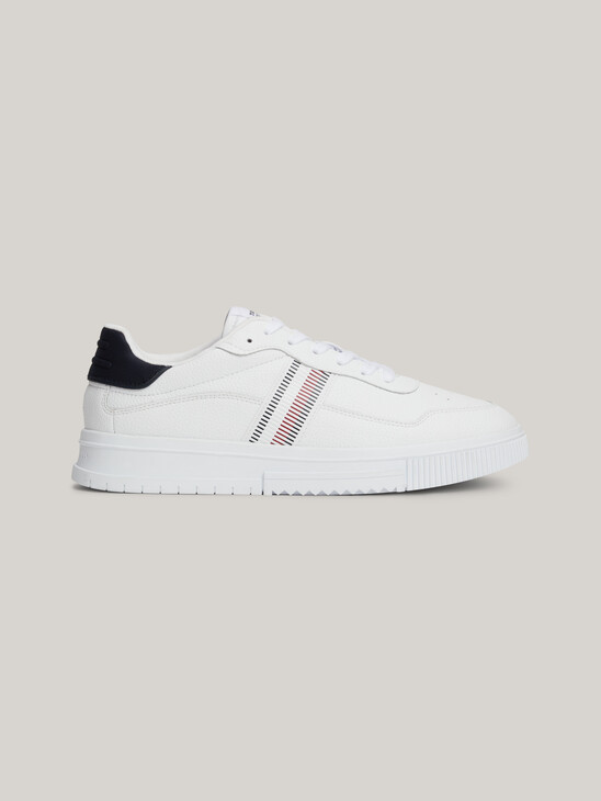 Signature Tape Textured Leather Trainers