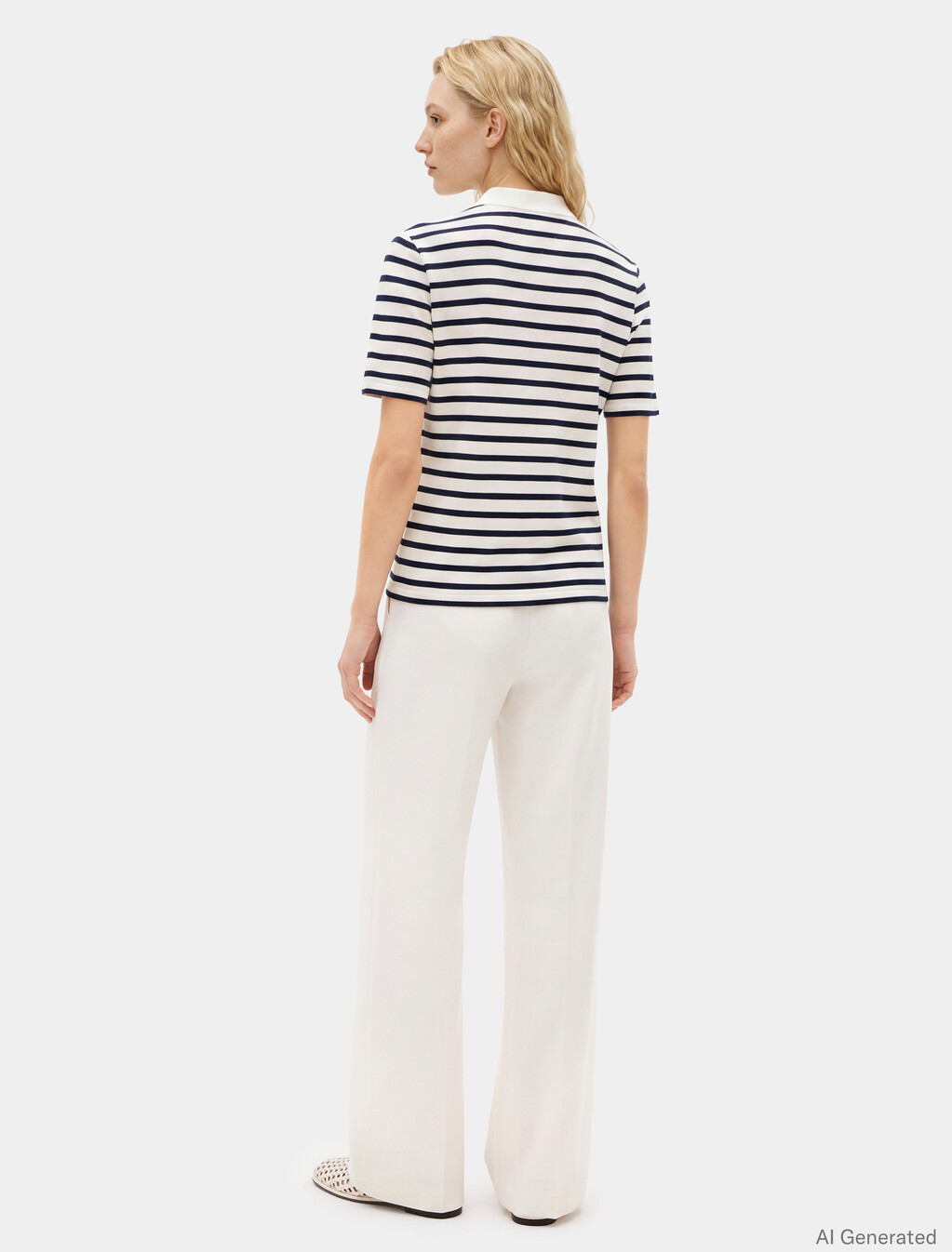 1985 Collection Flag Embroidery Regular Polo, Breton Ecru/Dark Night Navy Stp, hi-res