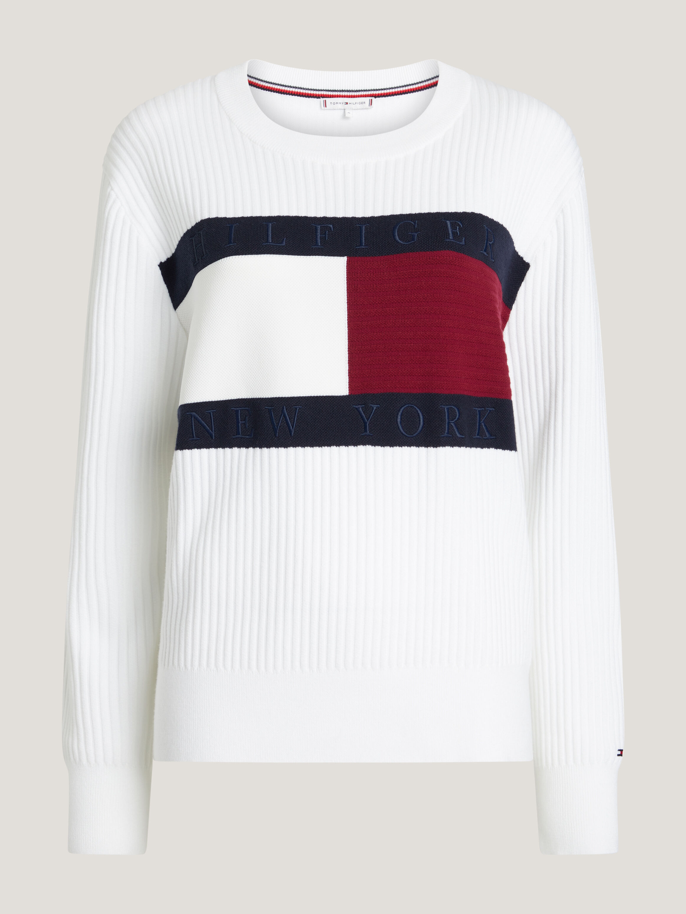 Flag Crew Neck Jumper white Tommy Hilfiger Taiwan