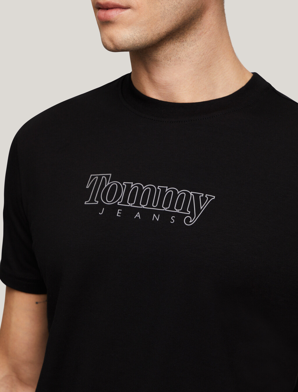 Extra Slim Rubber Logo T-Shirt, Black, hi-res