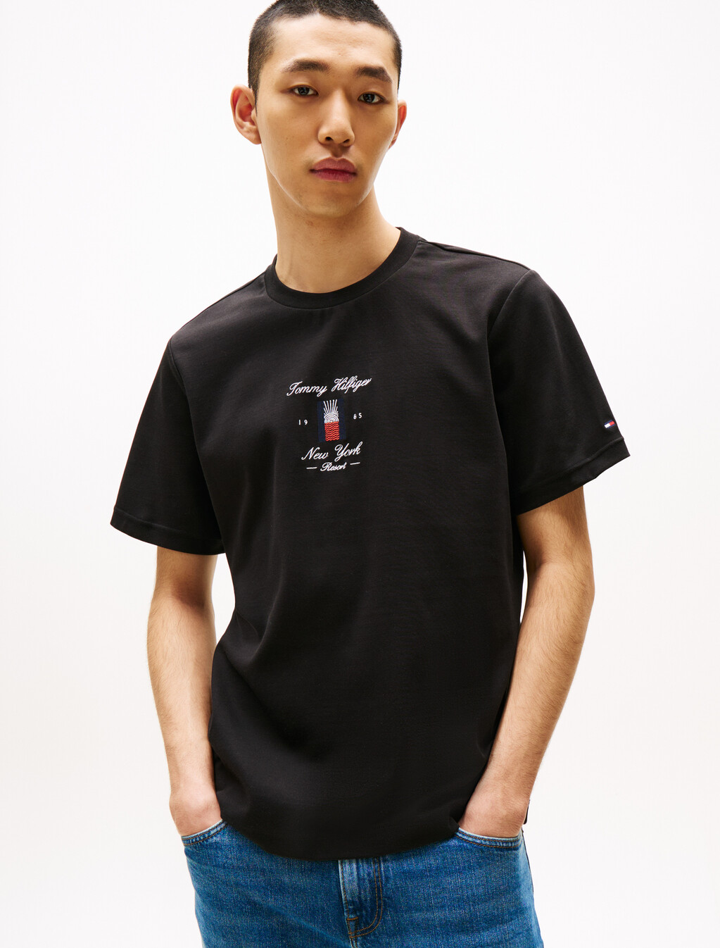 Seasonal Flag Logo T-Shirt, Black, hi-res