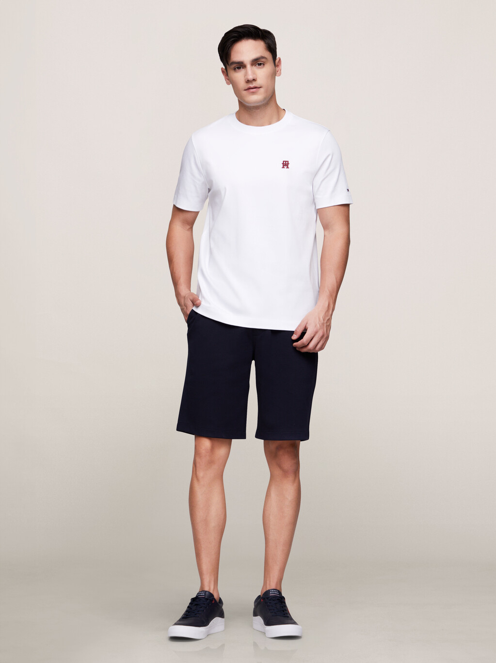 TH Monogram Interlock Cotton T-Shirt, Optic White, hi-res