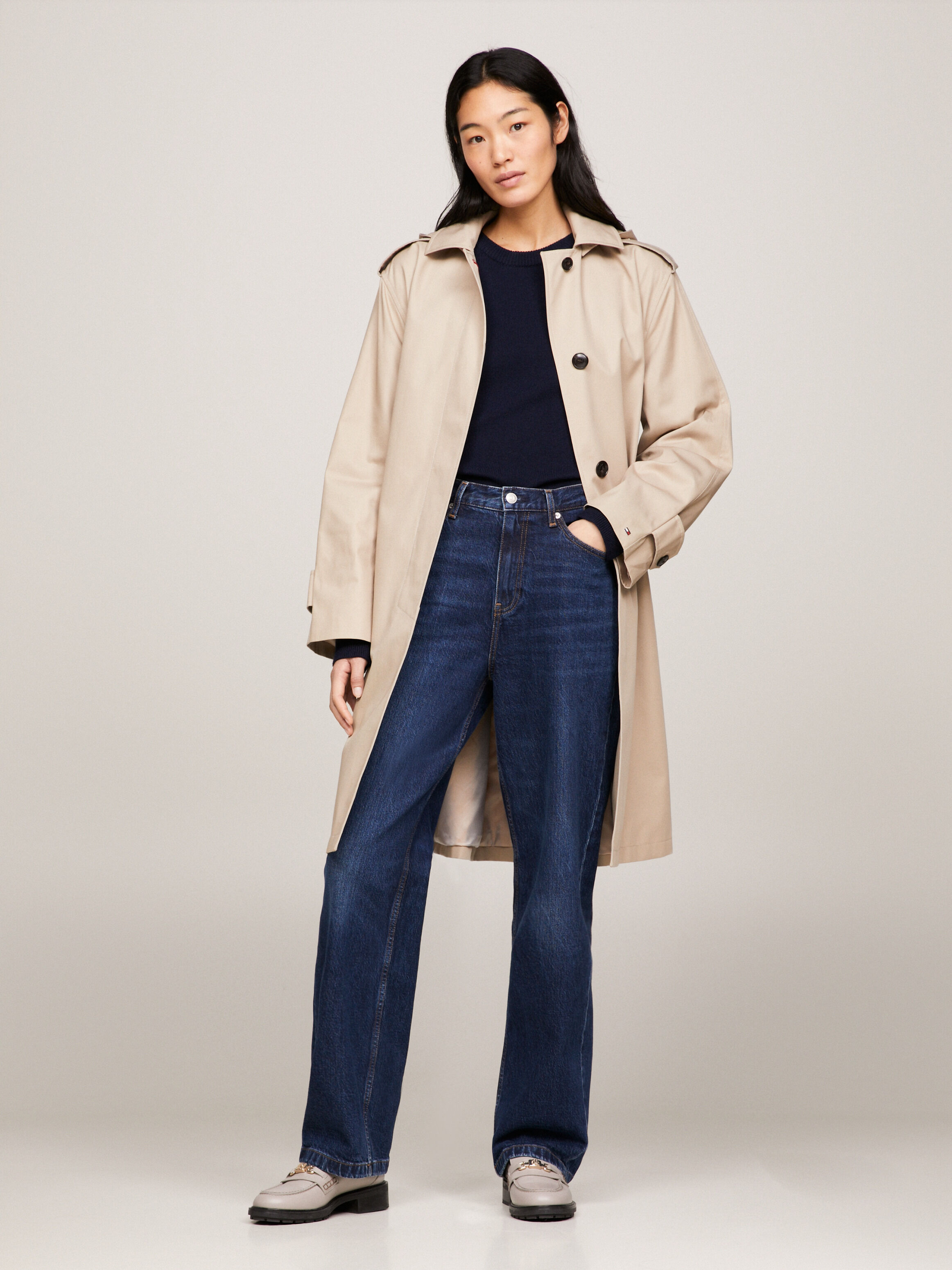 Women's belted deals coat with hood