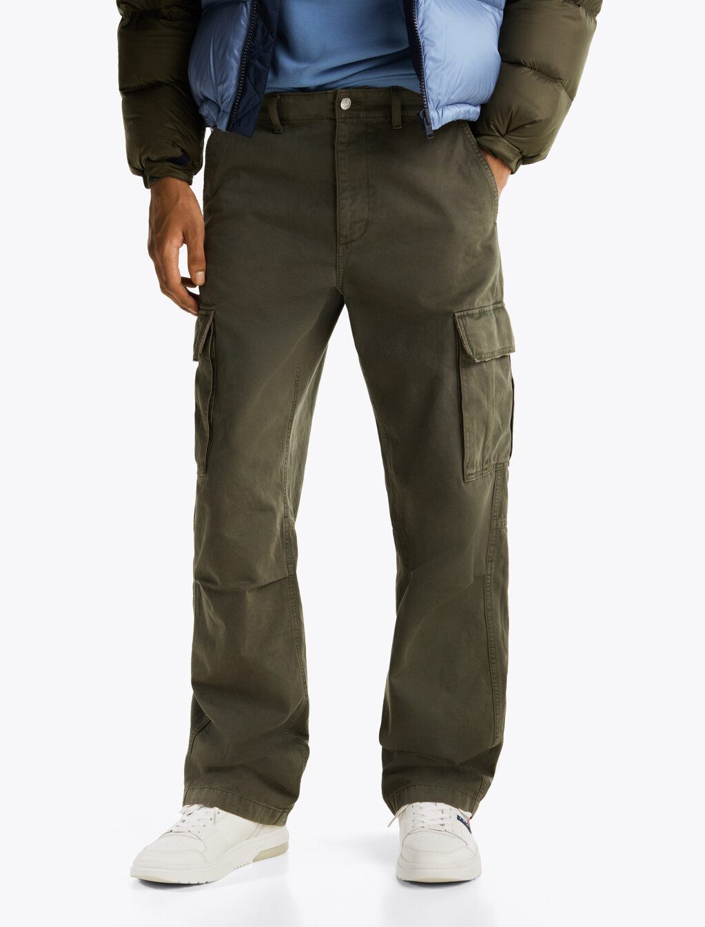 Relaxed Cargo Trousers, Fatigue Green, hi-res