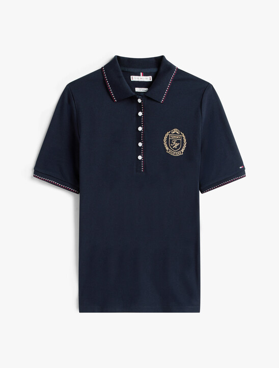 對比飾邊半袖 Polo 衫