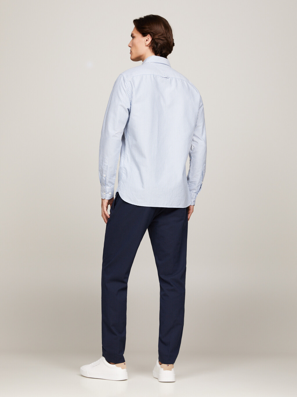 Heritage條紋標準版型牛津襯衫, Shirt Blue / White, hi-res