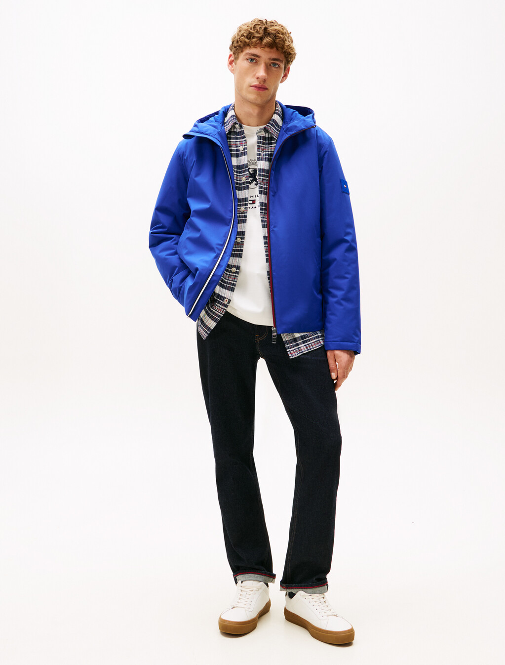 Stripe Zip Hooded Jacket, Wedge Blue, hi-res