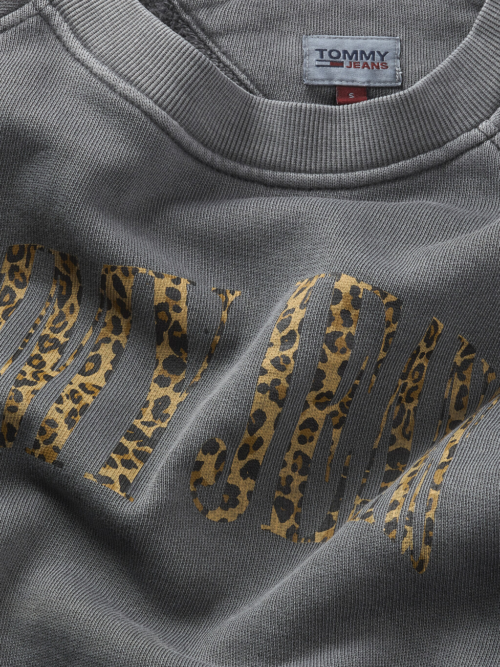 豹紋印花標誌衛衣, New Charcoal, hi-res