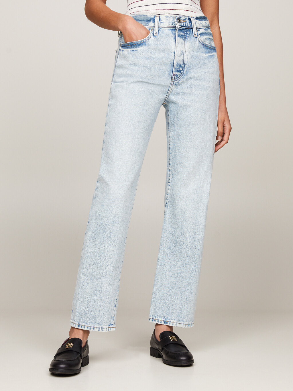 High Rise Straight Twisted Seam Jeans, Lev, hi-res