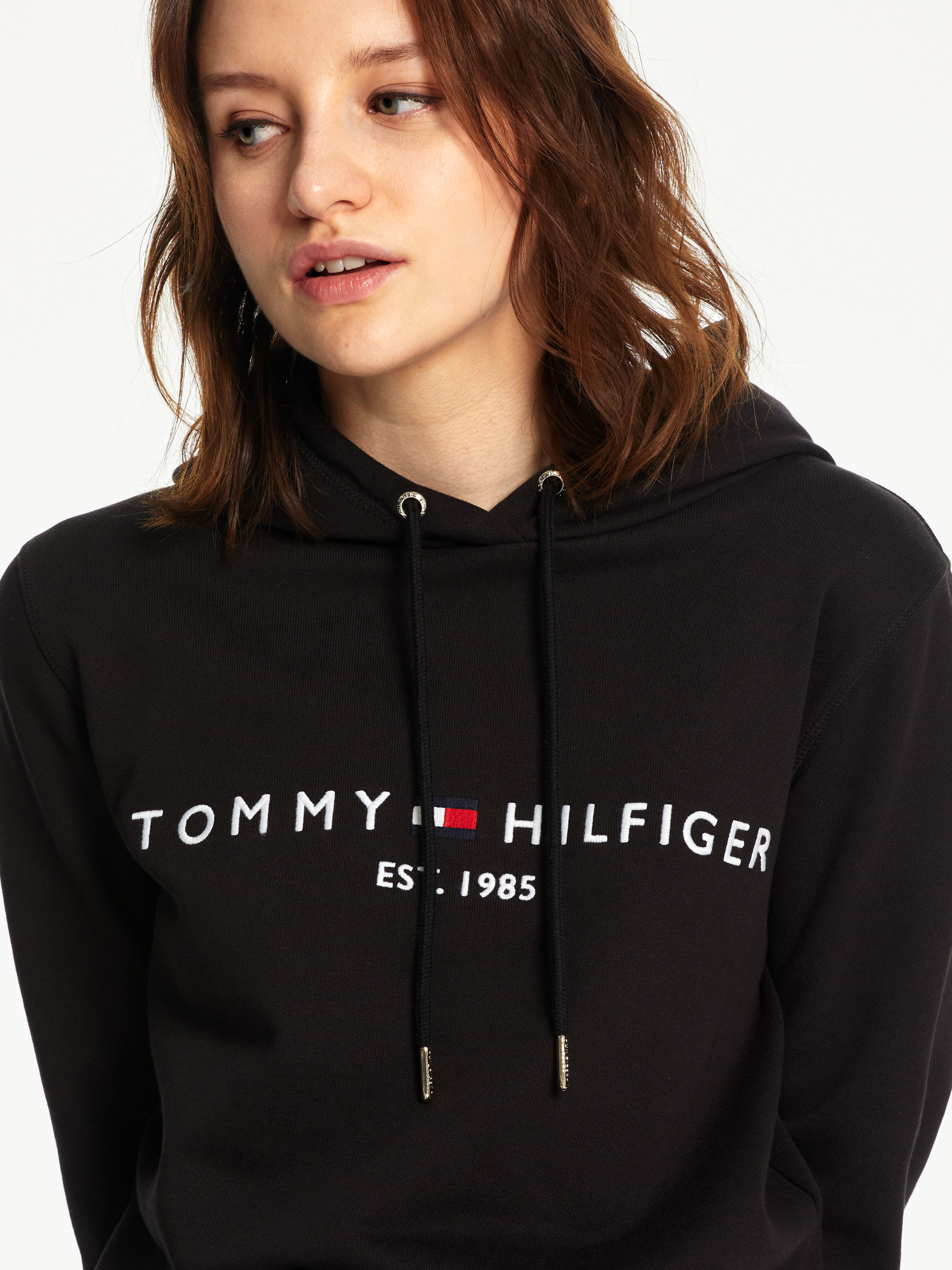 Tommy jeans embroidered logo hoodie hotsell