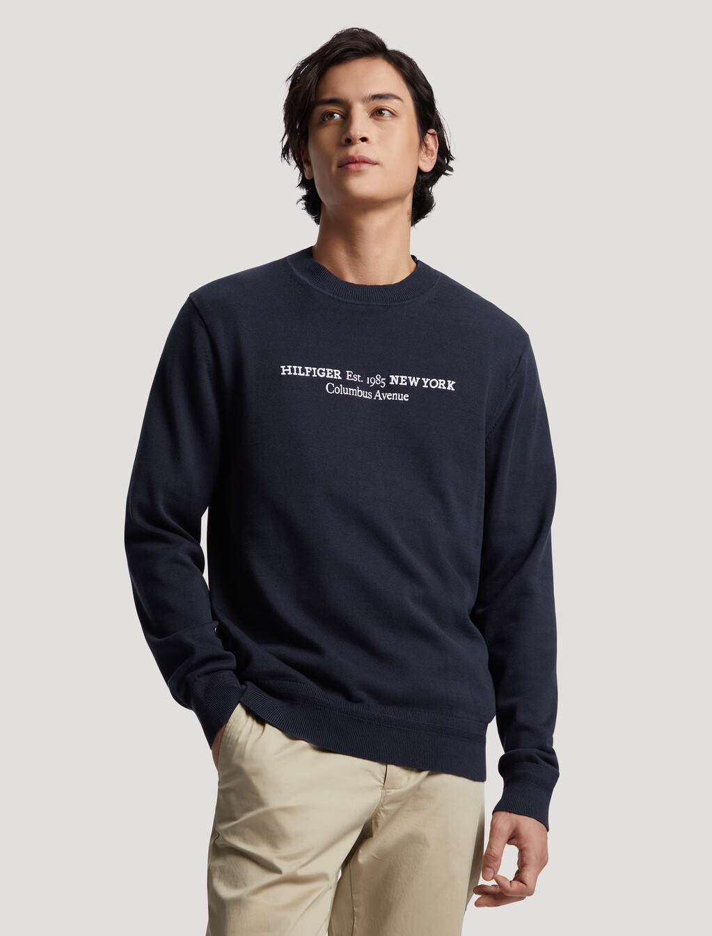 Lightweight Logo Graphic Jumper, Desert Sky, hi-res