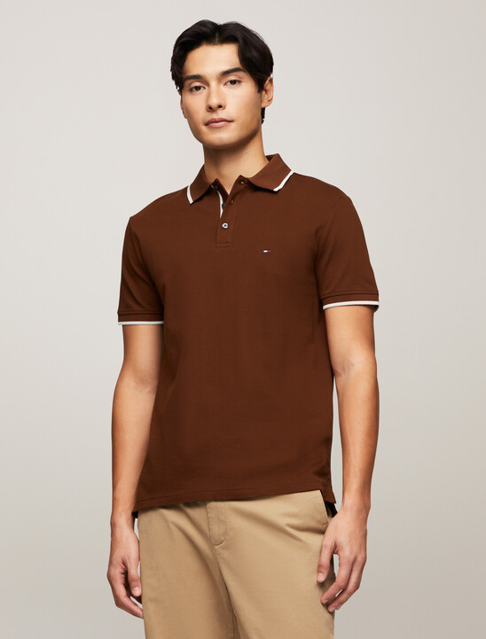 絲光棉對比飾邊 Polo 衫