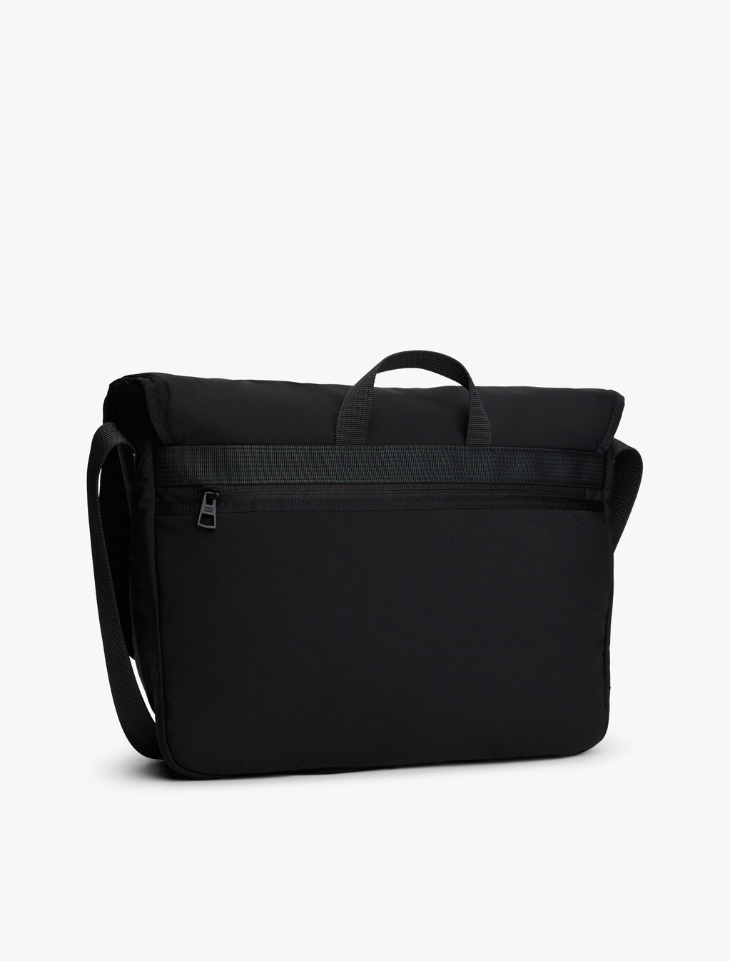 紡織標誌翻蓋信差包, Black, hi-res