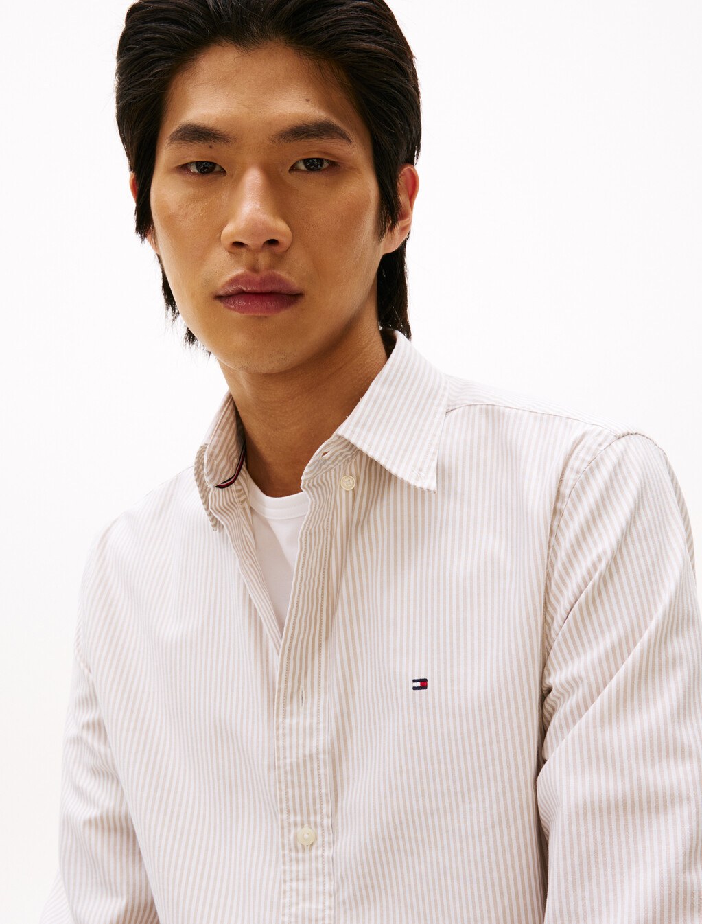 Asia Fit Stripe Oxford Shirt, Sandalwood /Stripe, hi-res