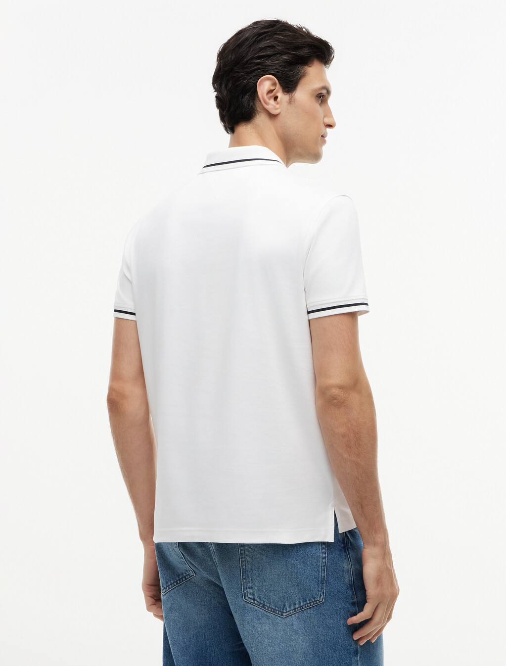 Regular Fit Tipped Polo Shirt, White, hi-res