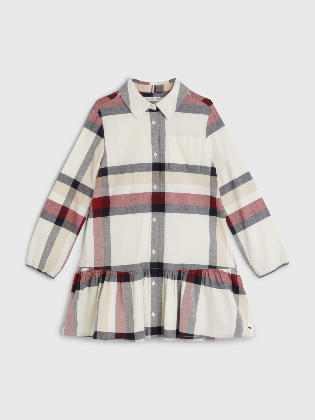 Check Shirt Dress, Ivory / Multi Check, hi-res