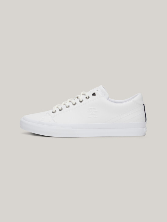 TH Monogram Embossed Leather Trainers