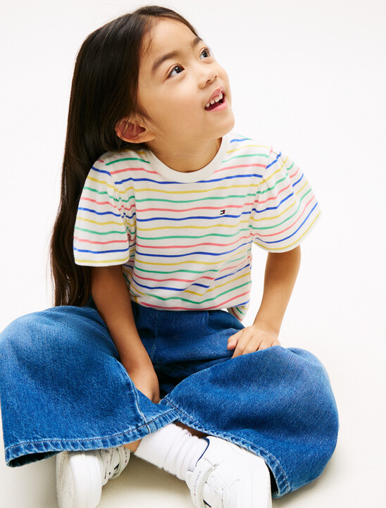 Stripe Relaxed Jersey Crew Neck Top
