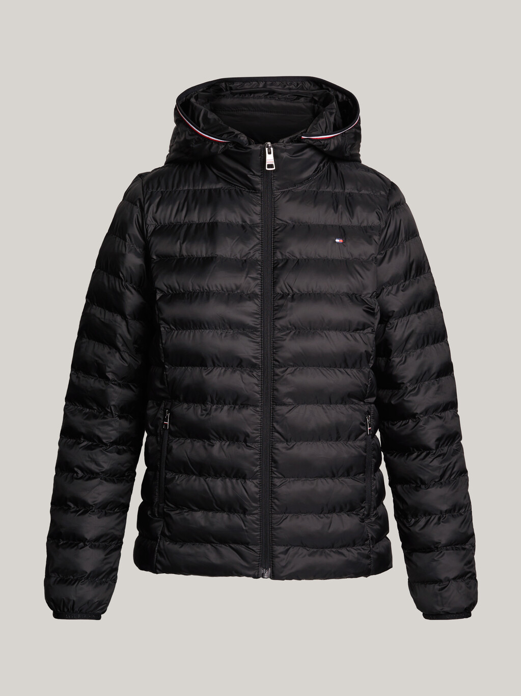 Lightweight Padded Global Stripe Jacket, Black, hi-res