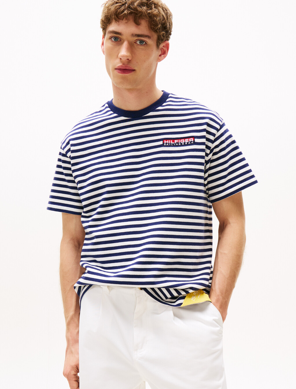 Hilfiger Sailing 航海風布列塔尼條紋寬鬆 T 恤, Yale Navy Stripe, hi-res