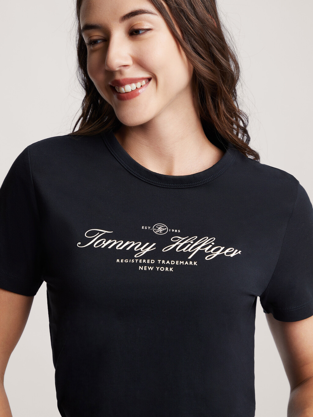 Hilfiger Script Logo Slim T-Shirt, Desert Sky, hi-res