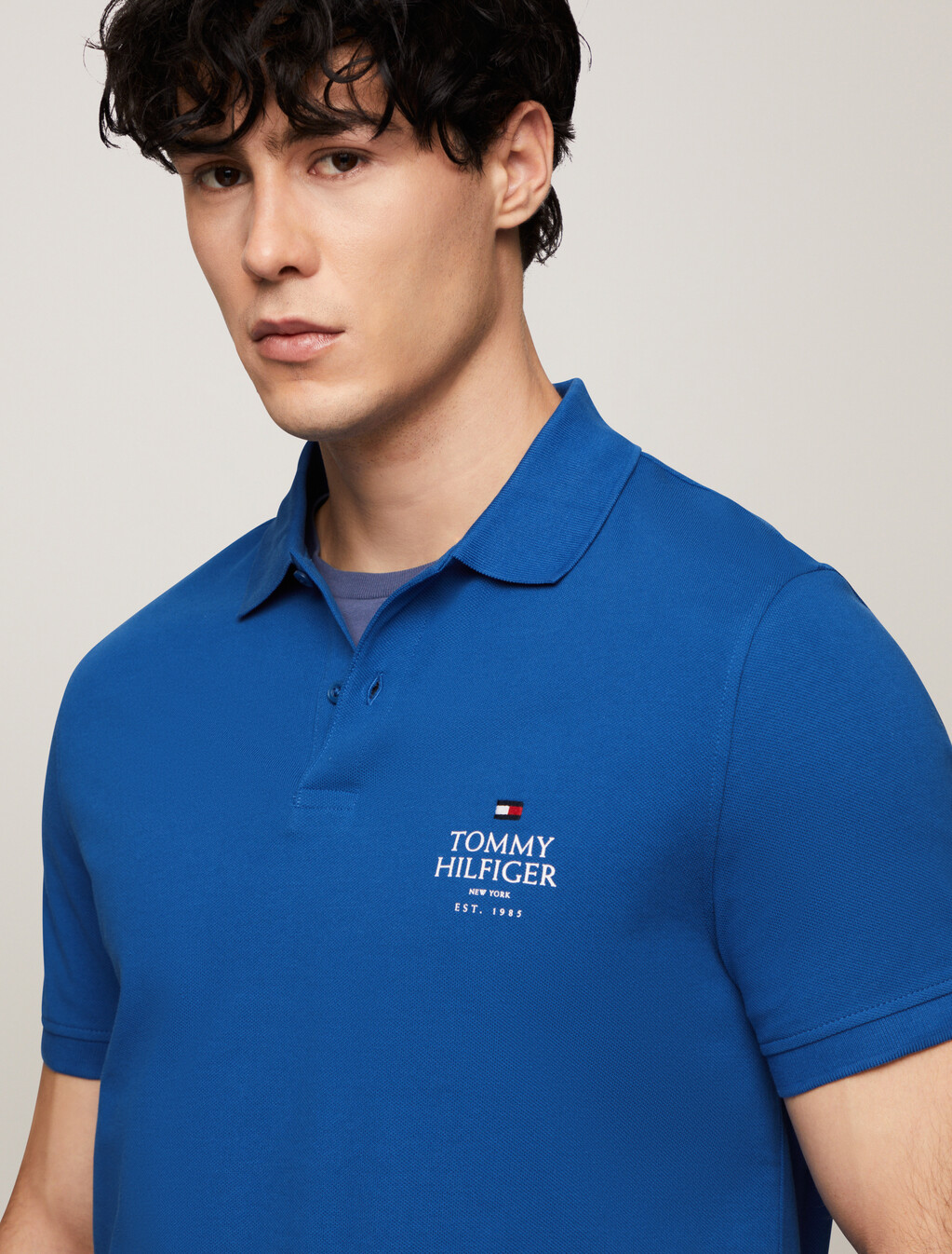 Organic Cotton Logo Polo, Monochrome Blue, hi-res