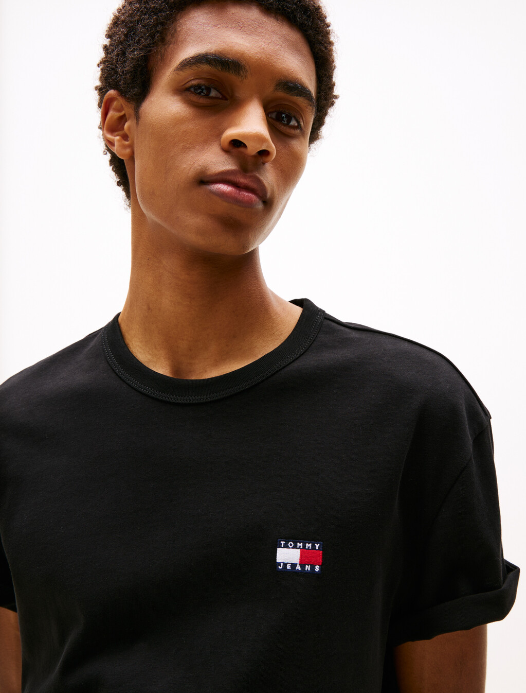 Tommy 貼章圓領 T 恤, Black, hi-res