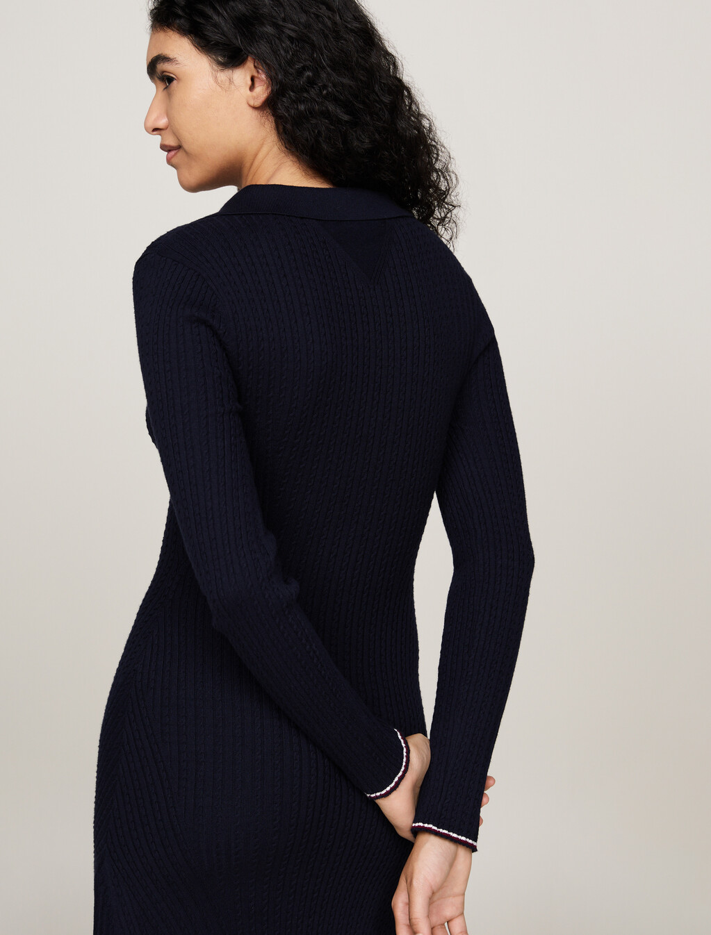 Crest Midi Polo Dress With Cashmere, Desert Sky, hi-res