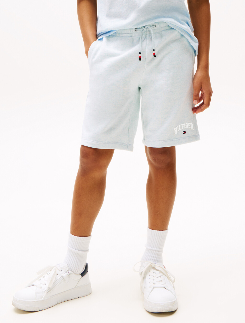 Varsity Logo Sweat Shorts, Breezy Blue Heather, hi-res