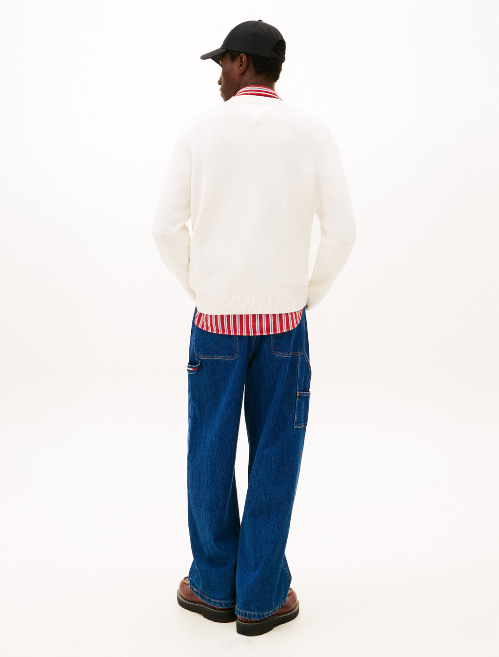 Tommy Flag Signature Sweater, Ancient White, hi-res