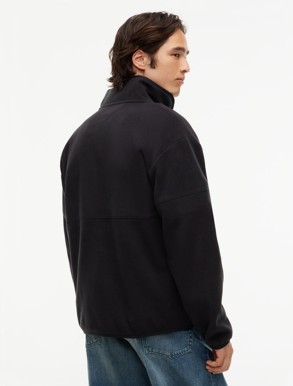 Polar Fleece Quarter-Zip Sweatshirt, Black, hi-res