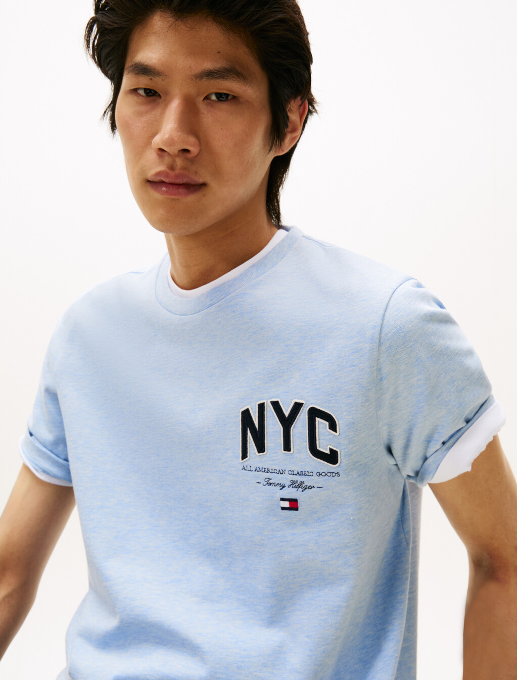 Hilfiger NYC T 恤, Heathered Blue, hi-res