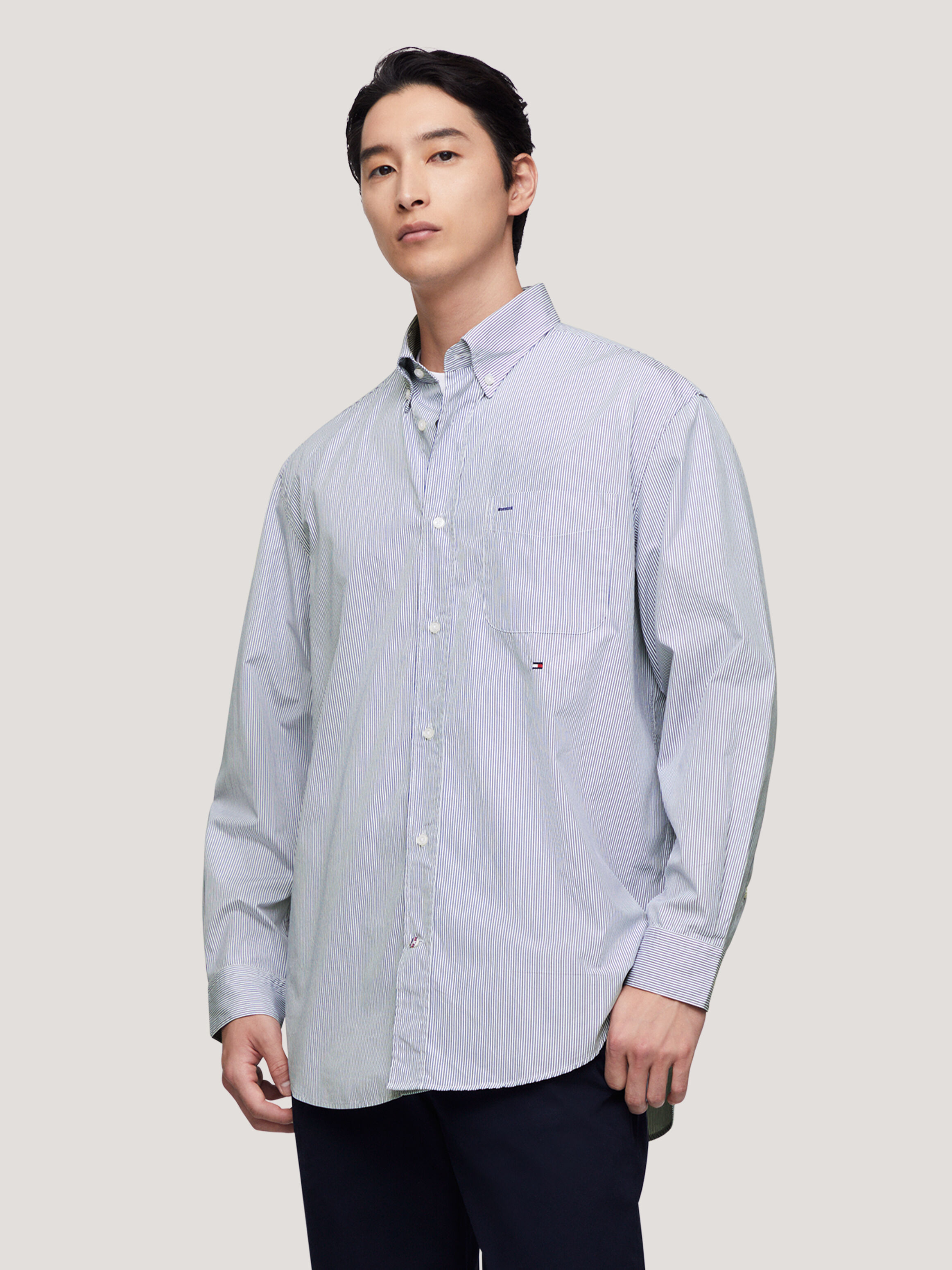 細條紋寬鬆襯衫 Blue / Multi