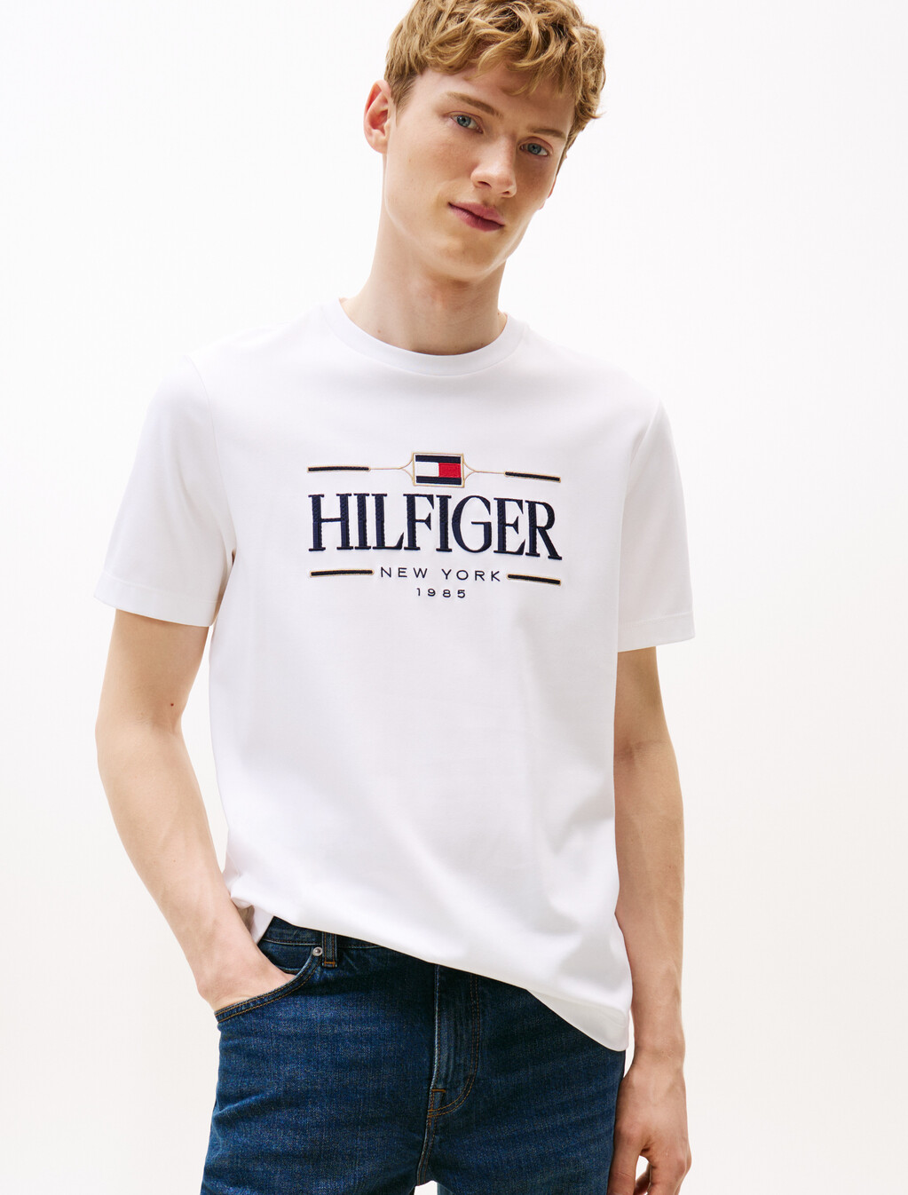 Icon Hilfiger T 恤, White, hi-res