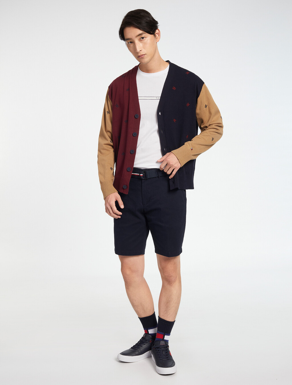 Essential Brooklyn Organic Cotton Twill Shorts With Belt, Desert Sky, hi-res