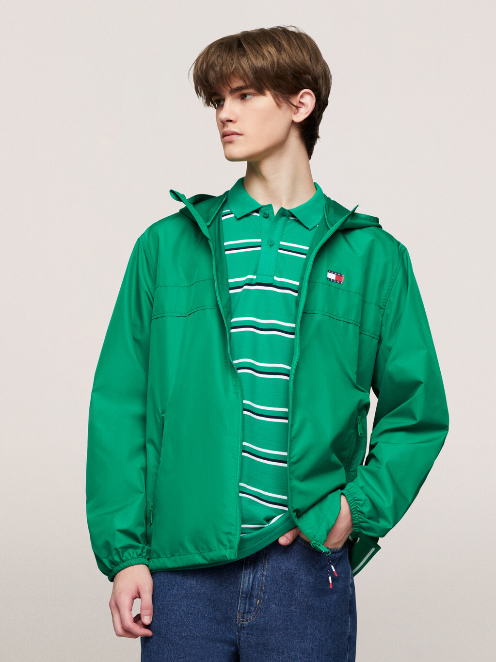 Chicago Zip-Thru Lightweight Windbreaker, Green Malachite, hi-res