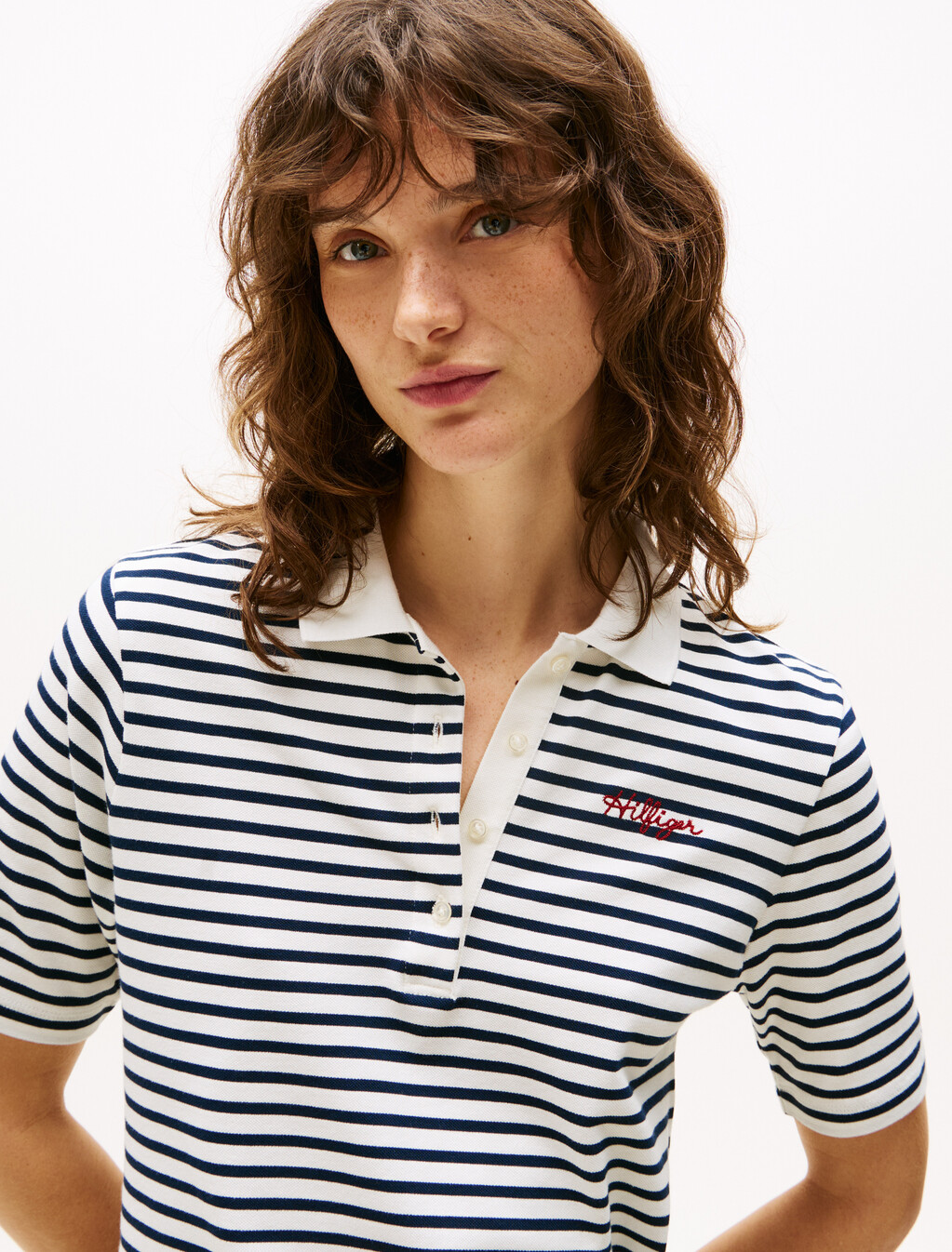 SCRPT RG FT S/S PLIvry Ptl/ Drk N, Ivory Petal/ Dark N Navy Placed Stp, hi-res