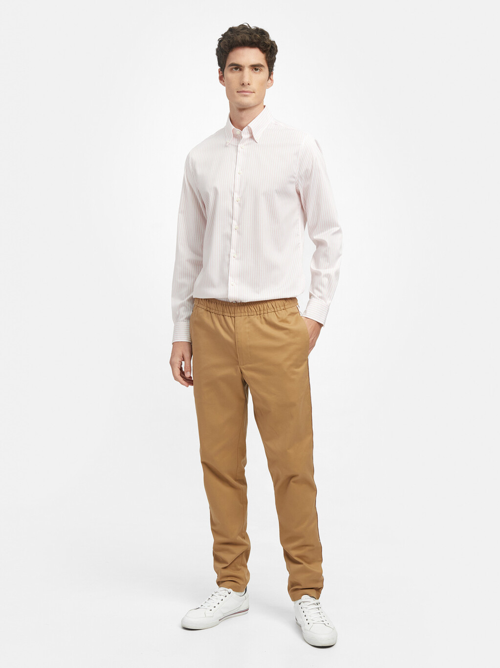 TH Flex Stripe Slim Shirt, Flora Pink / Optic White, hi-res